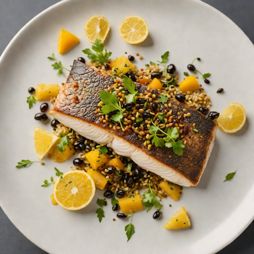 Pan-Seared Sea Bass with Citrus Olive Tapenade
