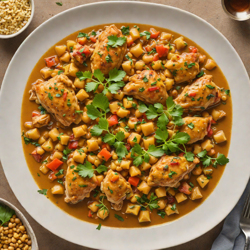 Saffron-Infused Chicken and Chickpea Tagine