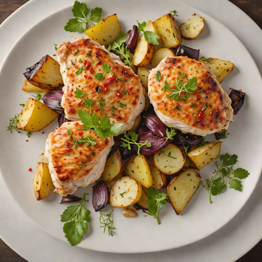 Pan-Seared Chicken with Roasted Fourth Potato Medley