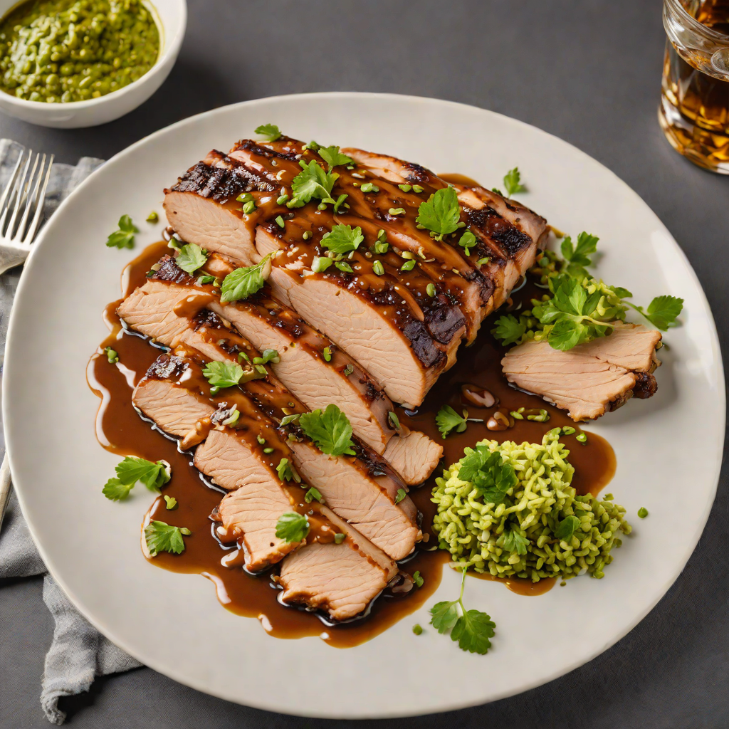 Smoked Chicken Brisket with Pesto and Maple-Bourbon Glaze