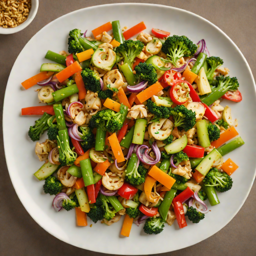 Stir-Fried Four-Vegetable Medley with Garlic and Ginger