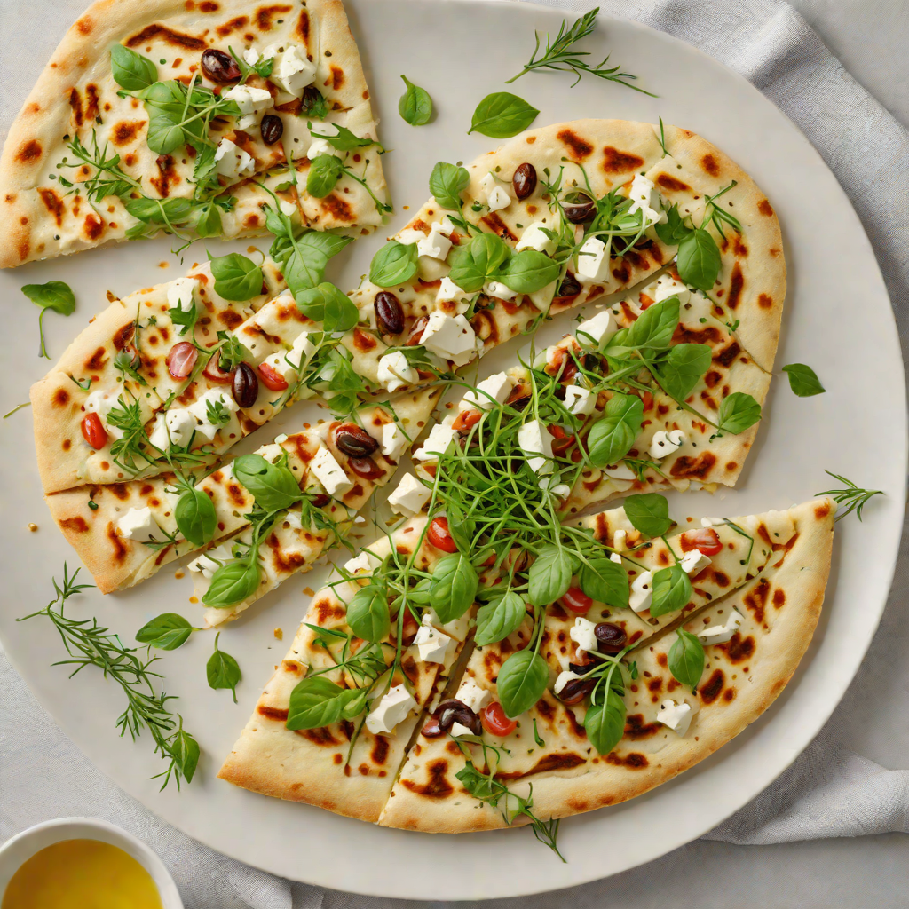 Basswood and Herb Flatbread with Garlic Olive Oil Drizzle