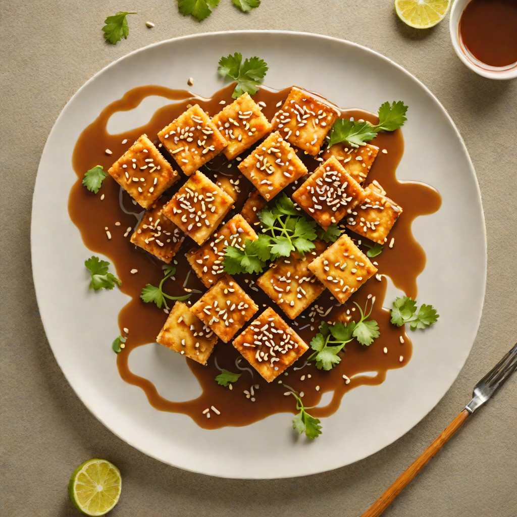 Crisp Pan-Fried Tofu with Ginger-Sesame Sauce