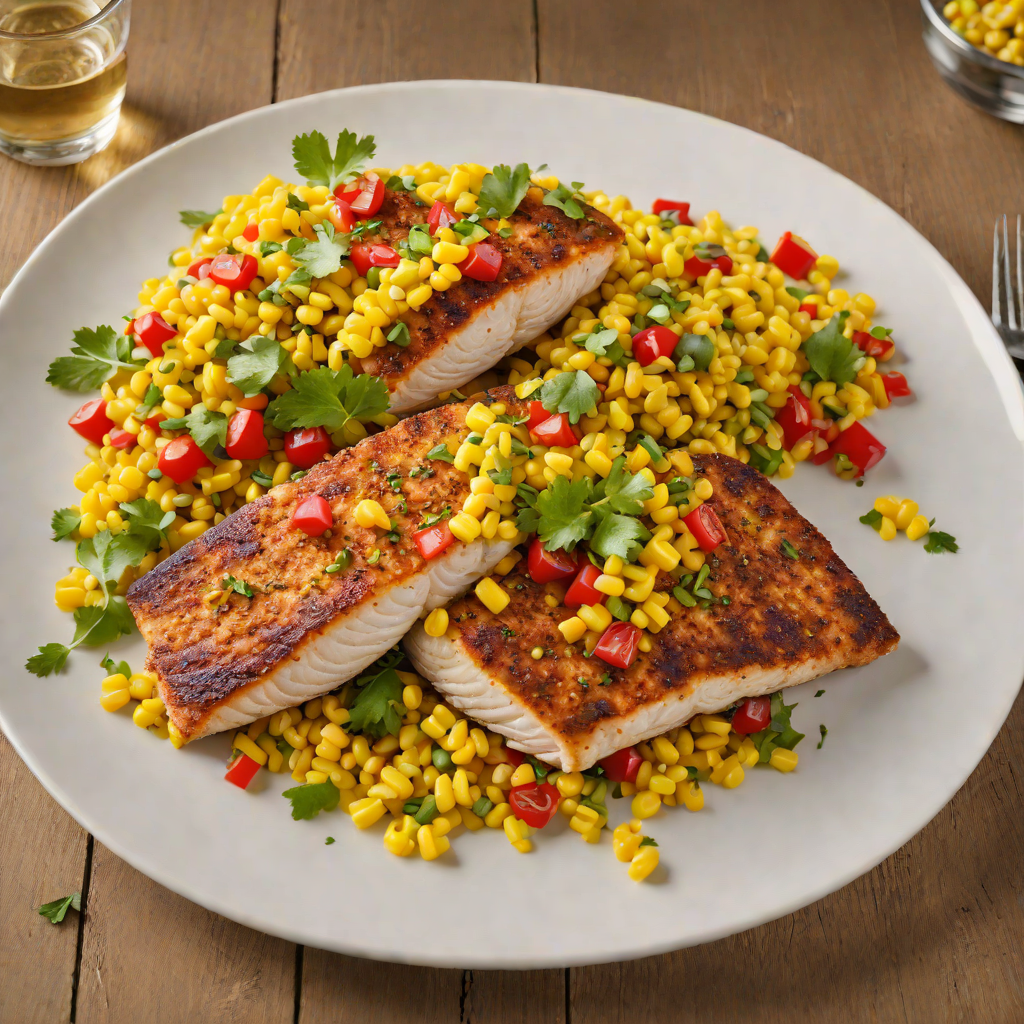 Pan-Seared Catfish with Spiced Cajun Rub and Jazzed-Up Corn Succotash