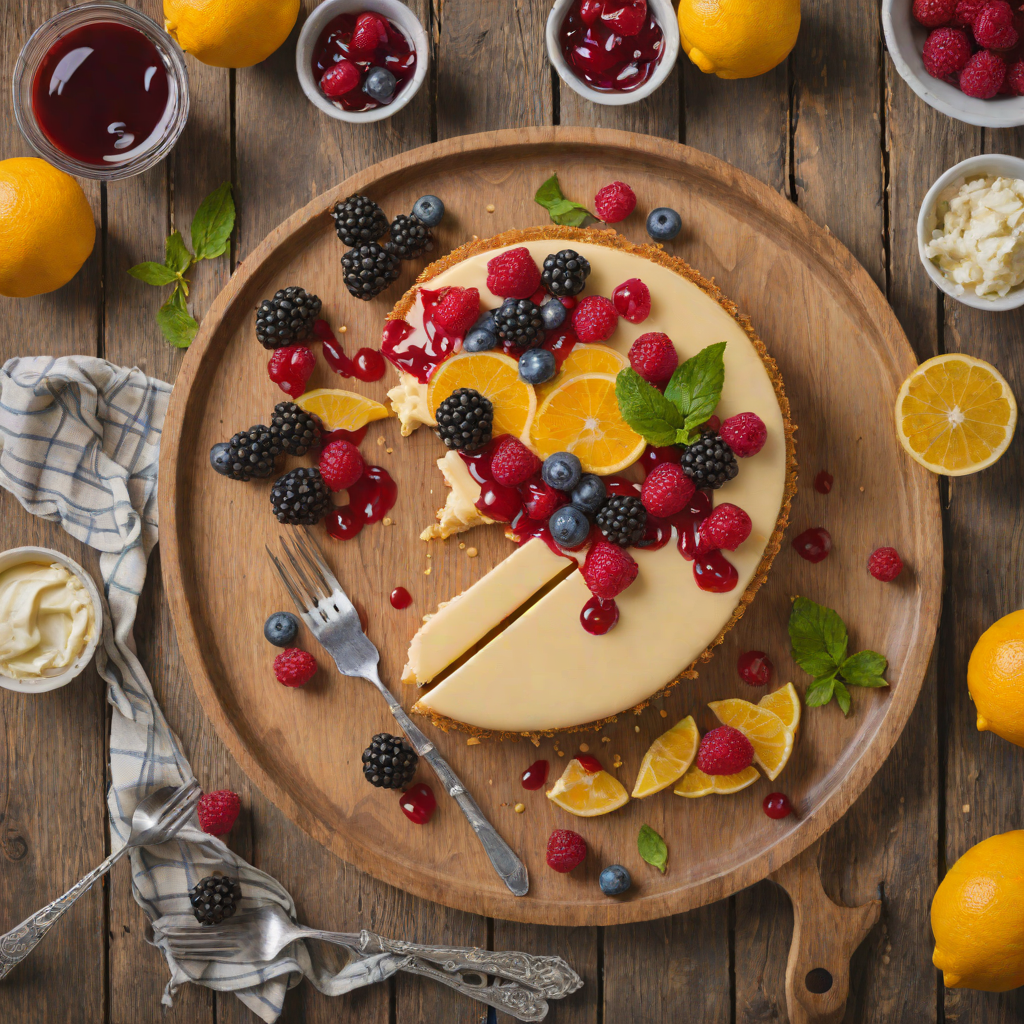 No-Bake Citrus Yogurt Cheesecake with Berry Compote