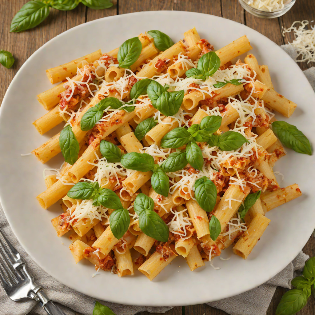 Baked Four-Cheese Ziti with Basil and Garlic