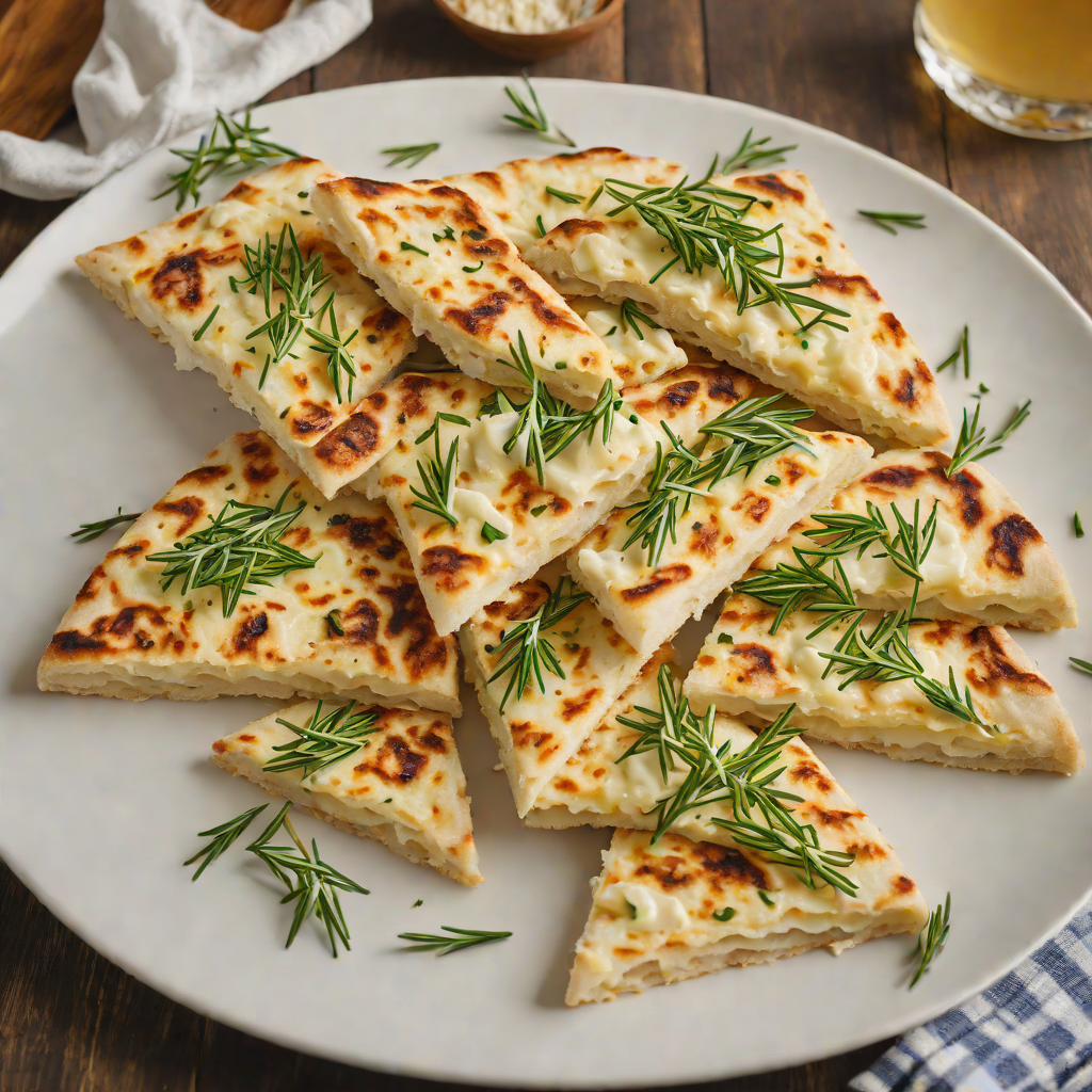 Grilled Four-Cheese Flatbread with Rosemary and Garlic