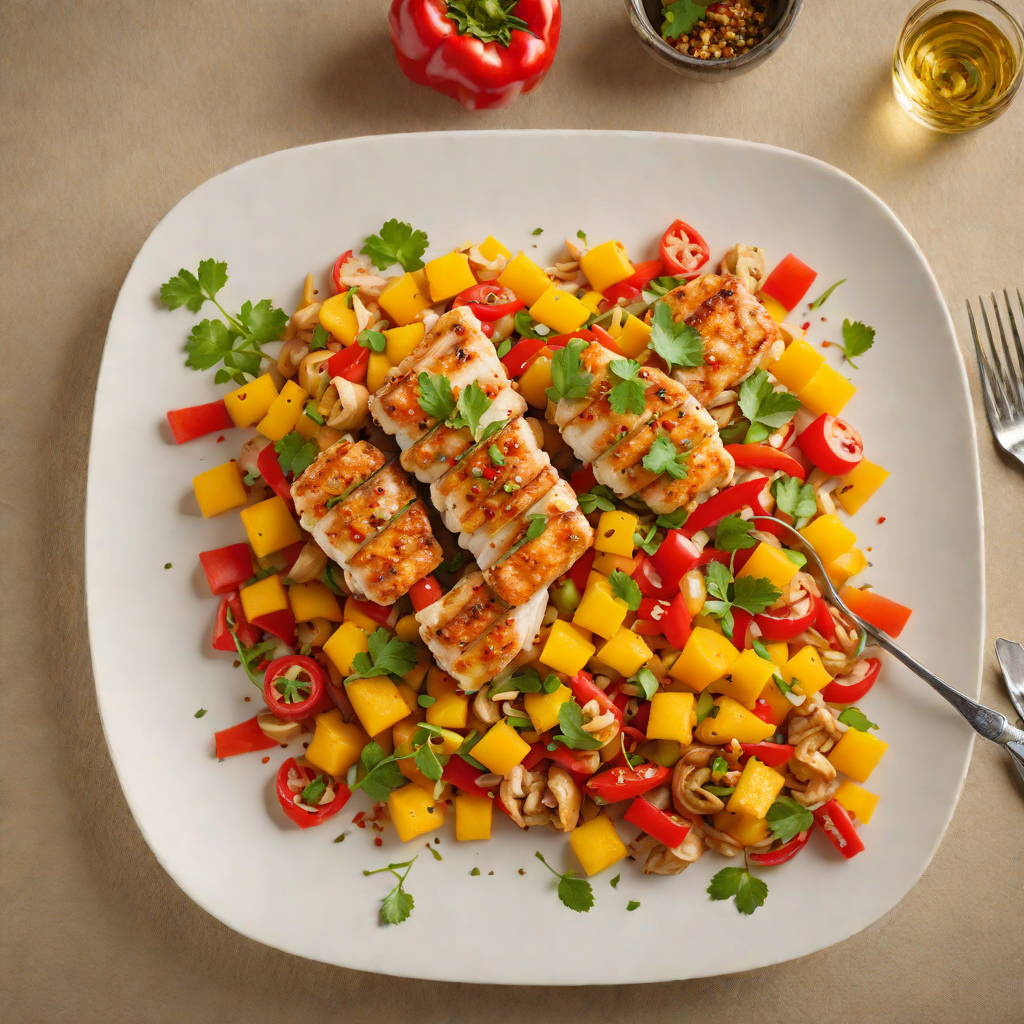 Sautéed Chicken with Mango and Bell Pepper Medley