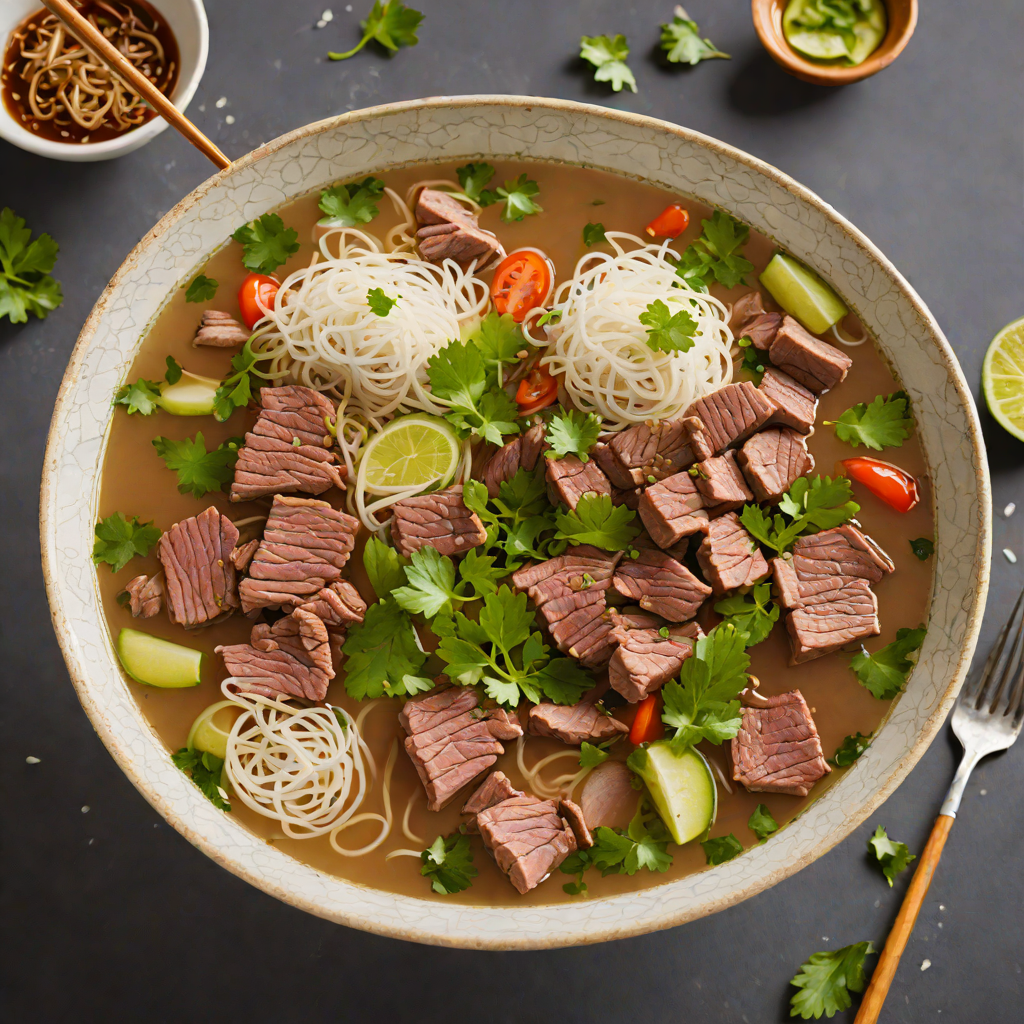 Slow-Simmered Beef Phở with Fresh Herb Garnish
