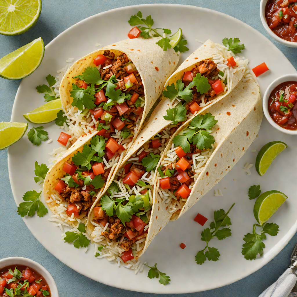 Spicy Mission-Style Burrito with Cilantro-Lime Rice and Charred Salsa