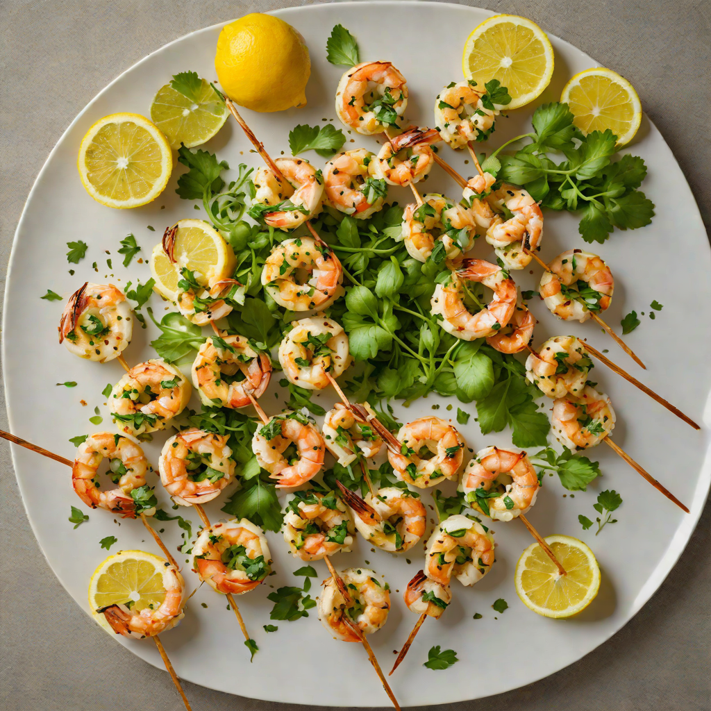 Lemon-Garlic Grilled Shrimp Skewers with Fresh Herb Salsa Verde