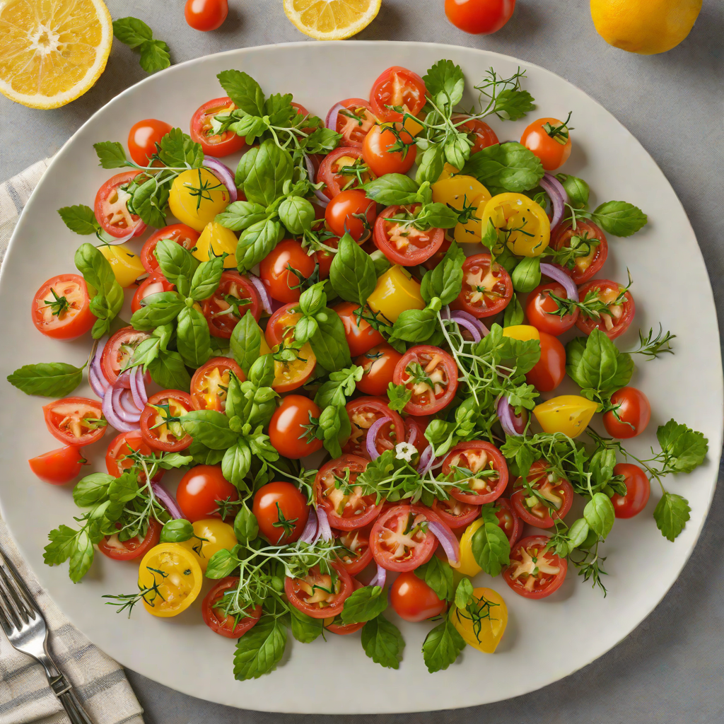 No-Cook Fresh Herb and Tomato Salad with Lemon Vinaigrette