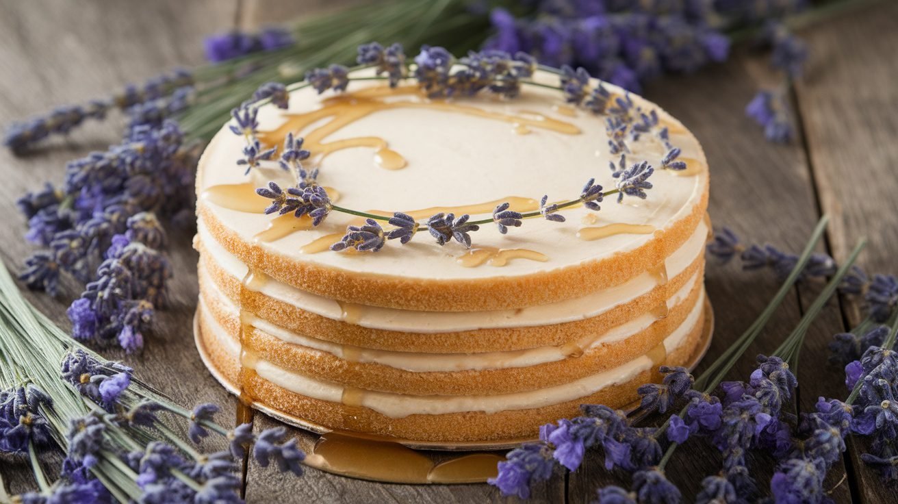 Lavender-Infused Sponge Cake with Honey Syrup