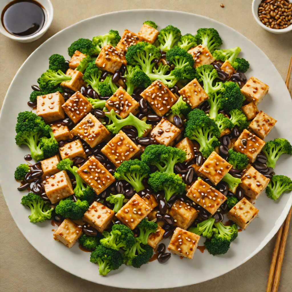Stir-Fried Tofu and Broccoli with Garlic Black Bean Sauce