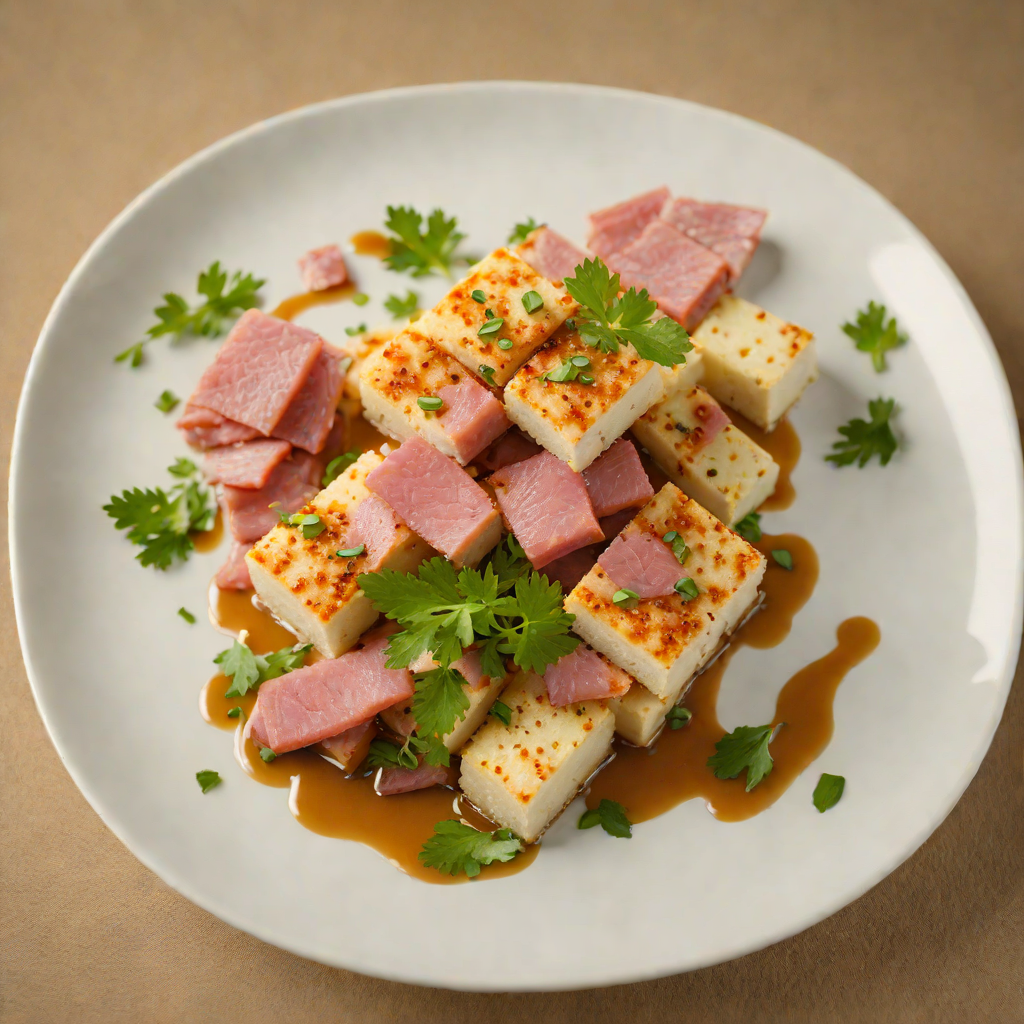 Pan-Seared Goya Champuru with Tofu and Spam