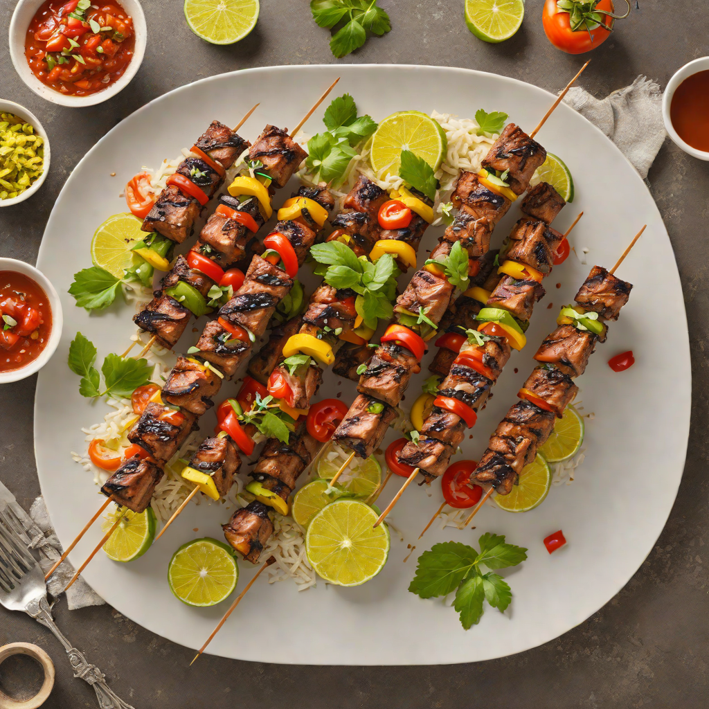 Vibrating Spice-Infused Caribbean Jerk Pork Skewers