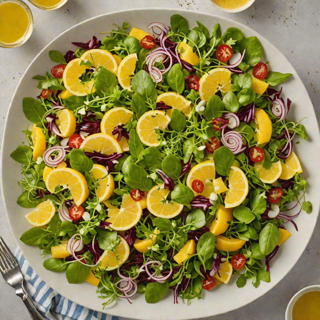Vibrating Citrus and Herb Salad with Honey Mustard Dressing