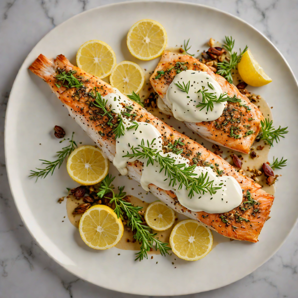 Pan-Seared Fish with Lemon and Za'atar Yogurt Sauce