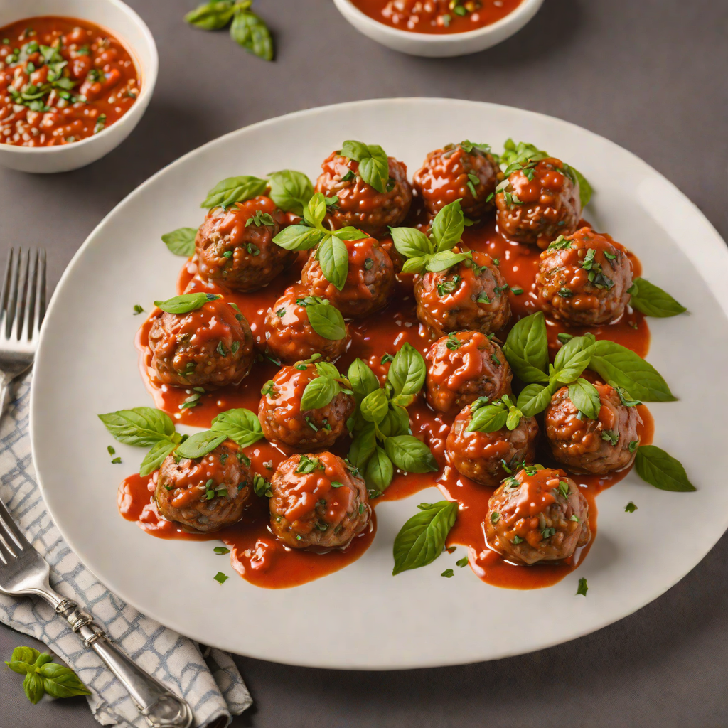 Herb-Infused Lamb Meatballs with Tomato Basil Sauce