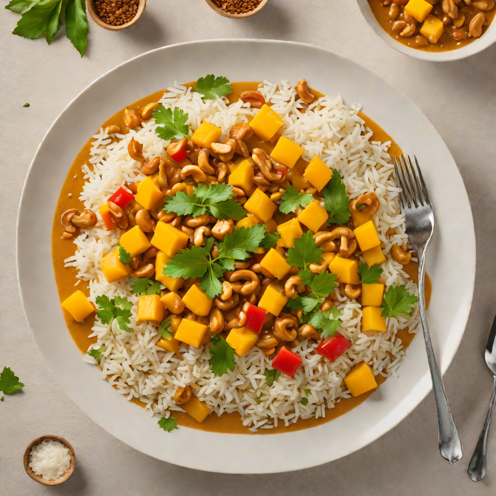 Cashew and Mango Vegan Curry with Coconut Rice