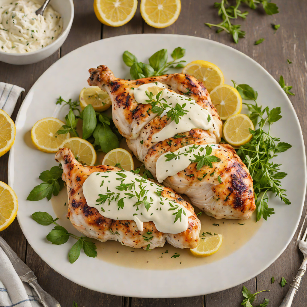 Oven-Roasted Lemon-Oregano Chicken with Greek Yogurt Marinade