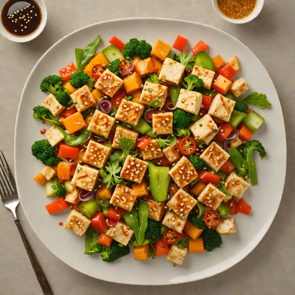 Stir-Fried Tofu with Mixed Vegetables and Ginger-Soy Sauce