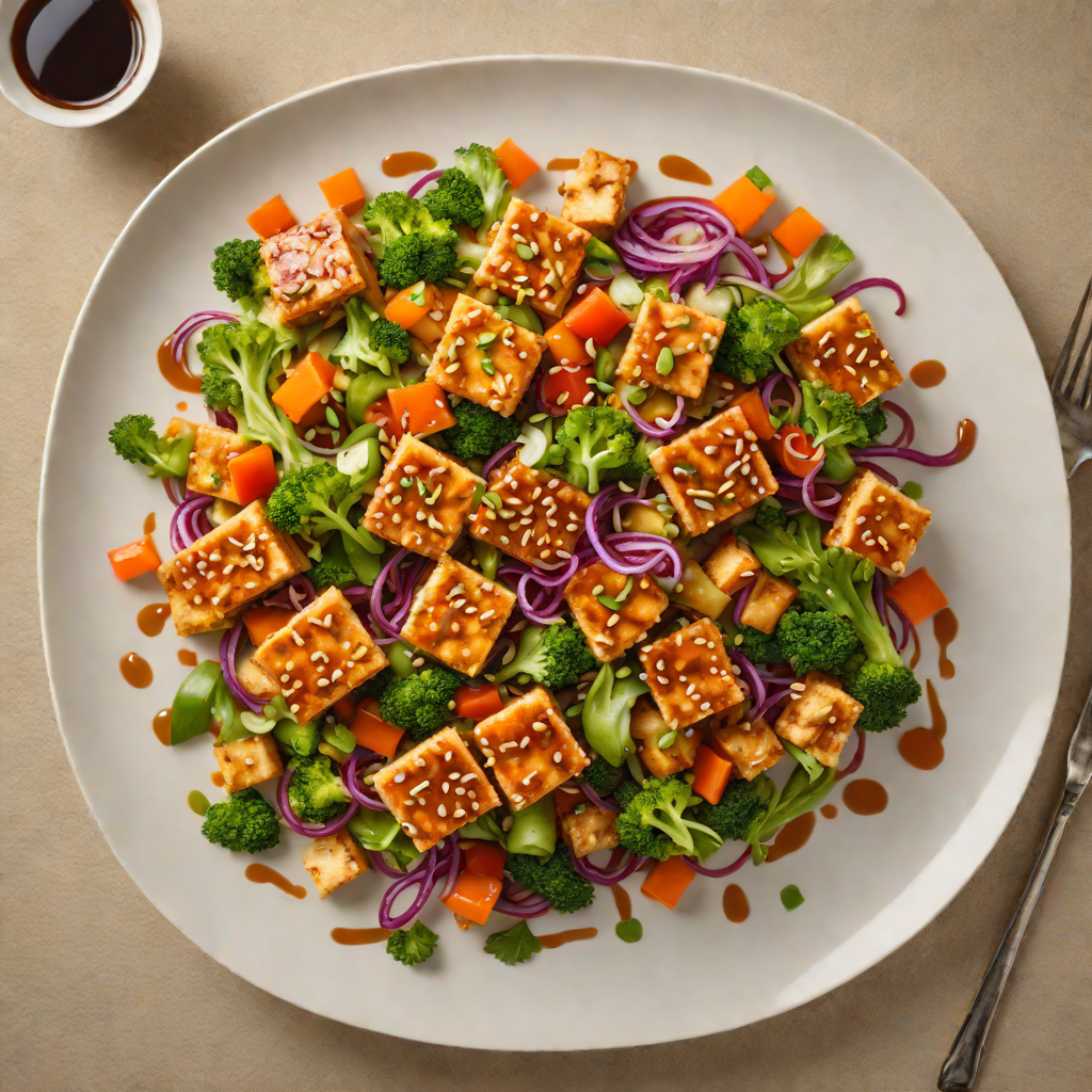 Stir-Fried Tofu with Ginger Soy Glaze and Crisp Vegetables