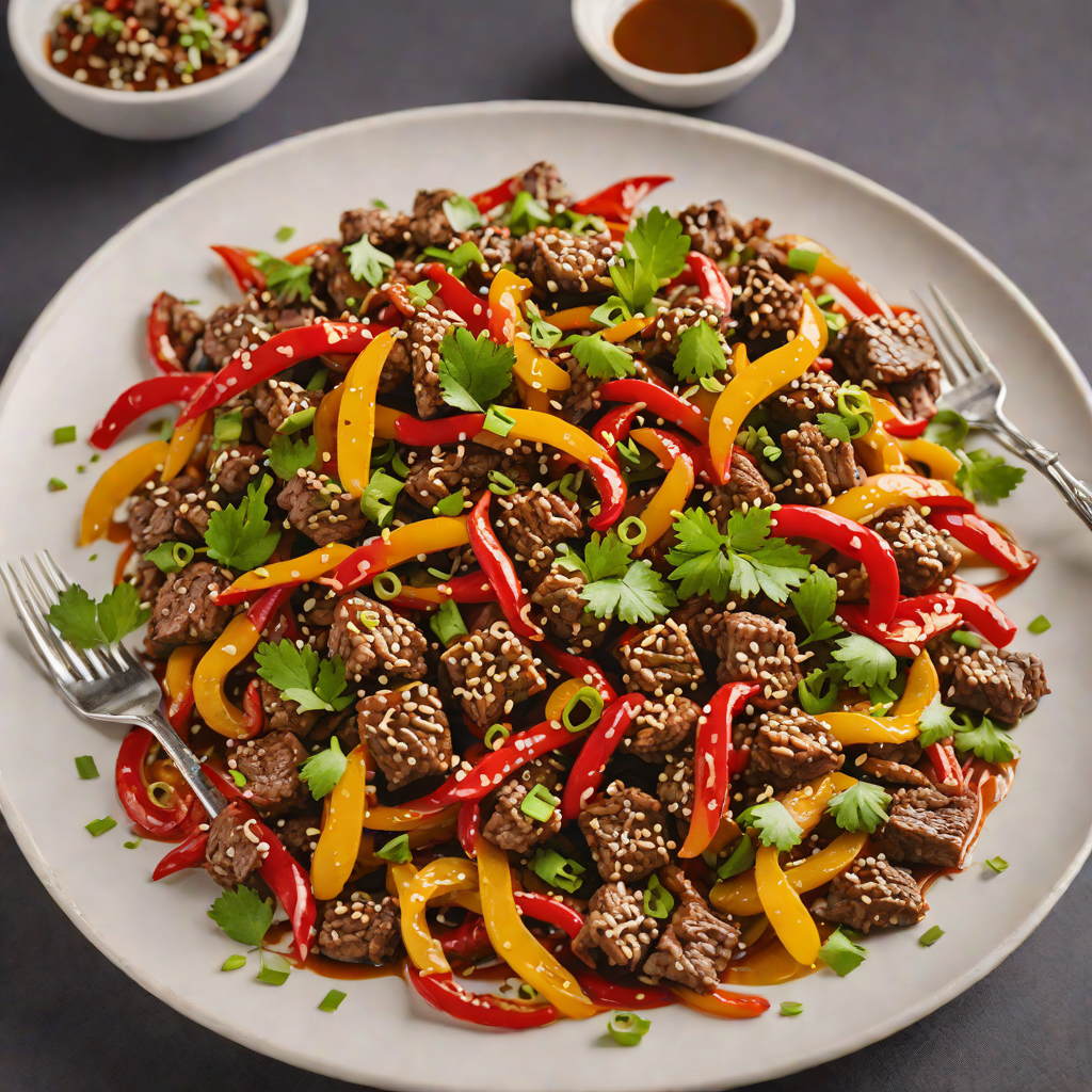 Sichuan-Style Stir-Fried Beef with Peppers and Garlic