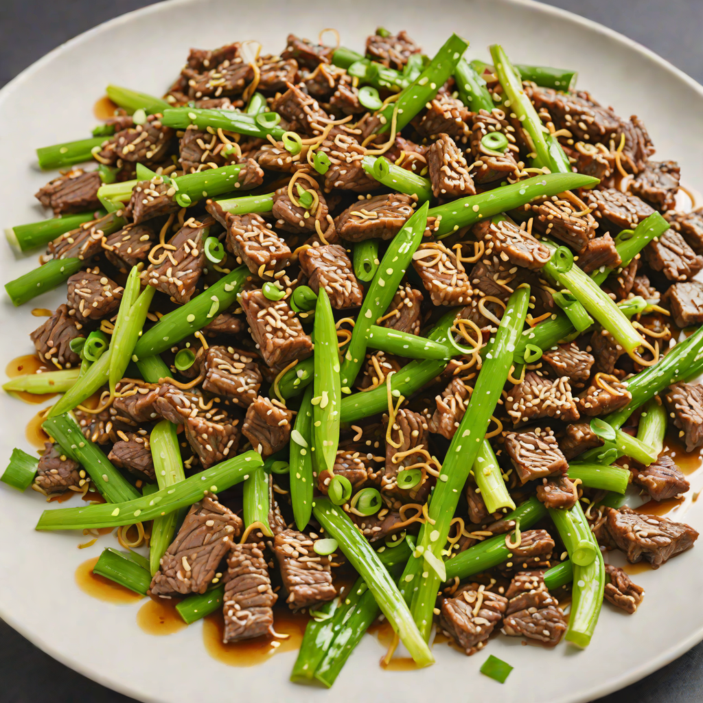 Sautéed Ginger Beef Strips with Scallions