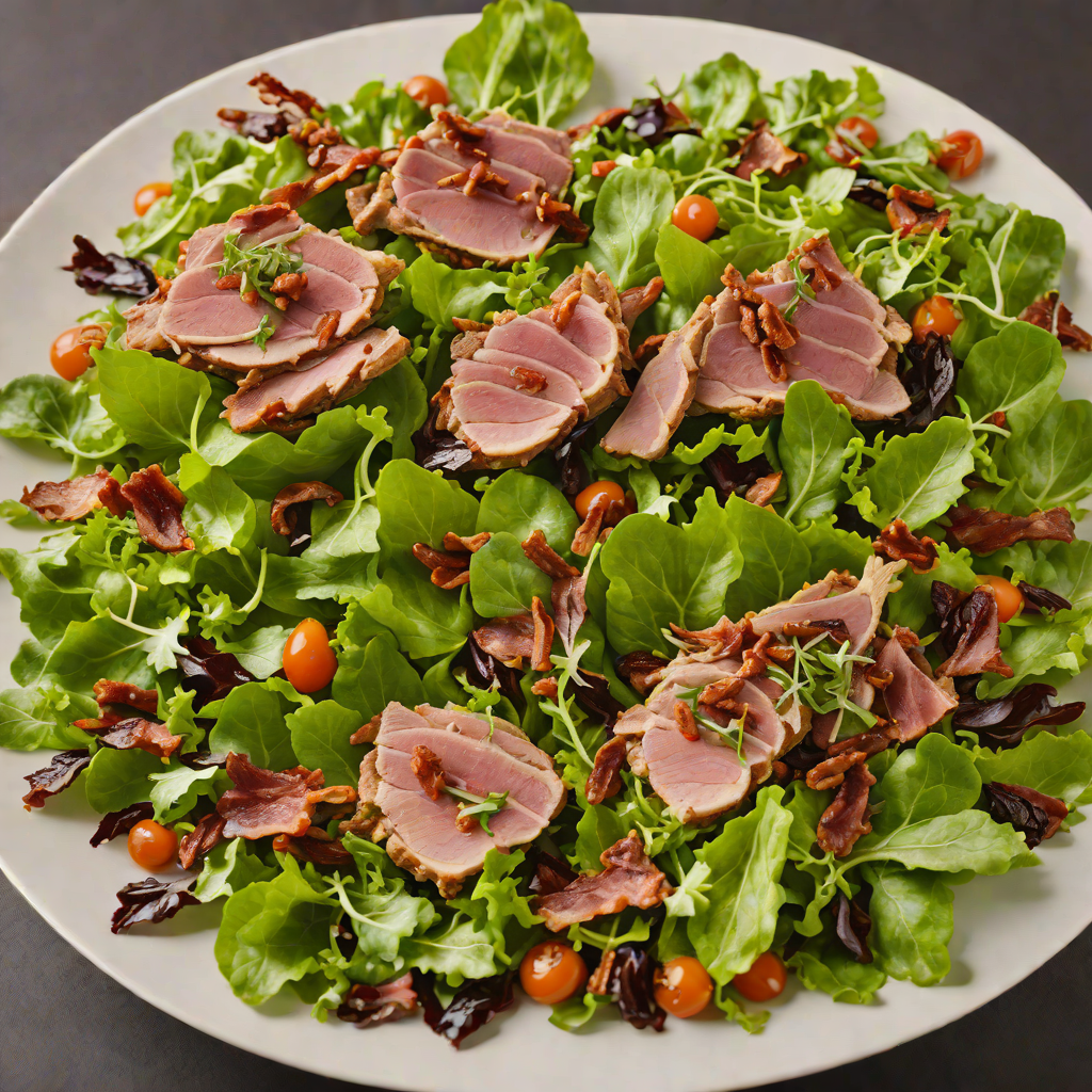 Duck Confit Salad with Warm Bacon Vinaigrette