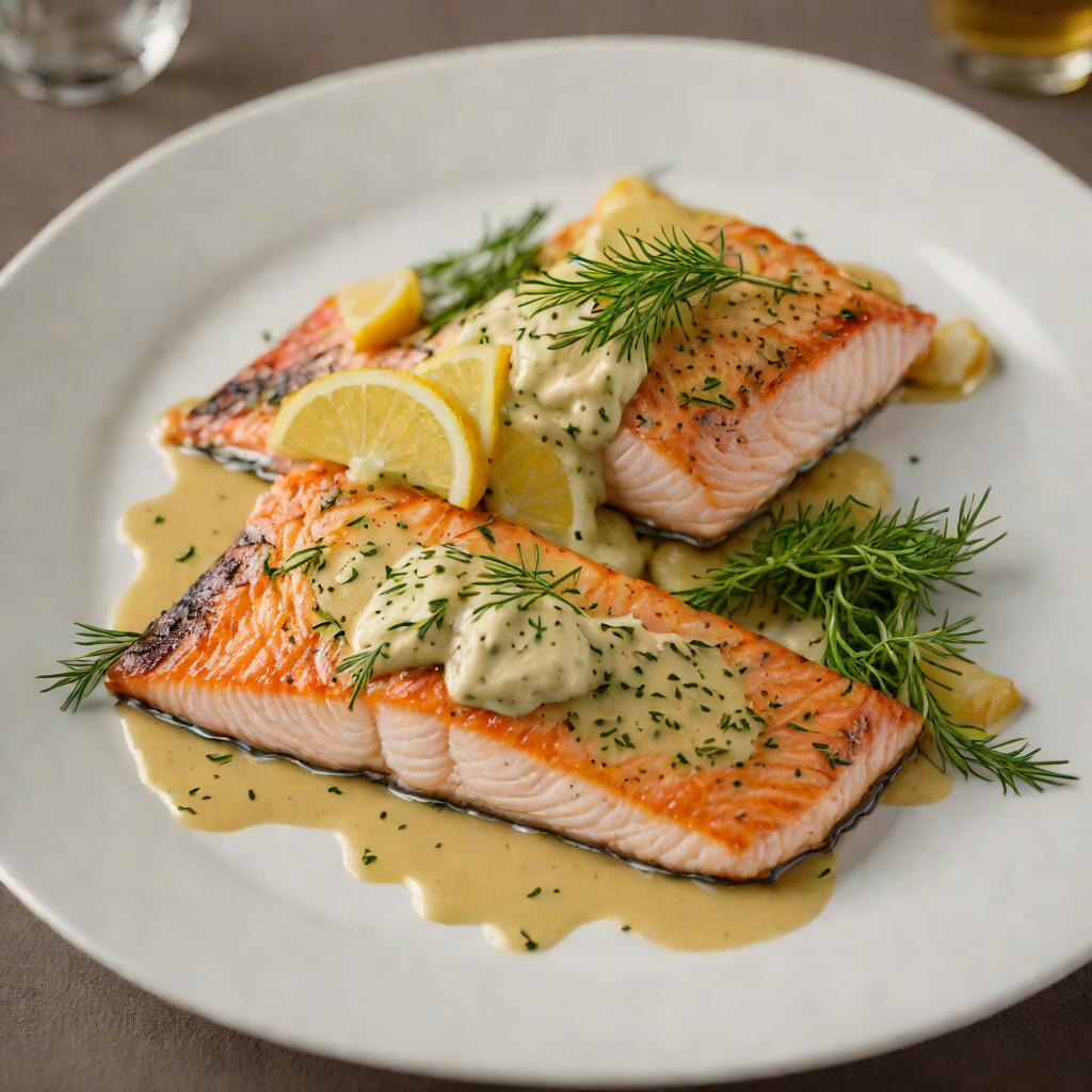 Pan-Seared Arctic Char with Northwood Dill Sauce