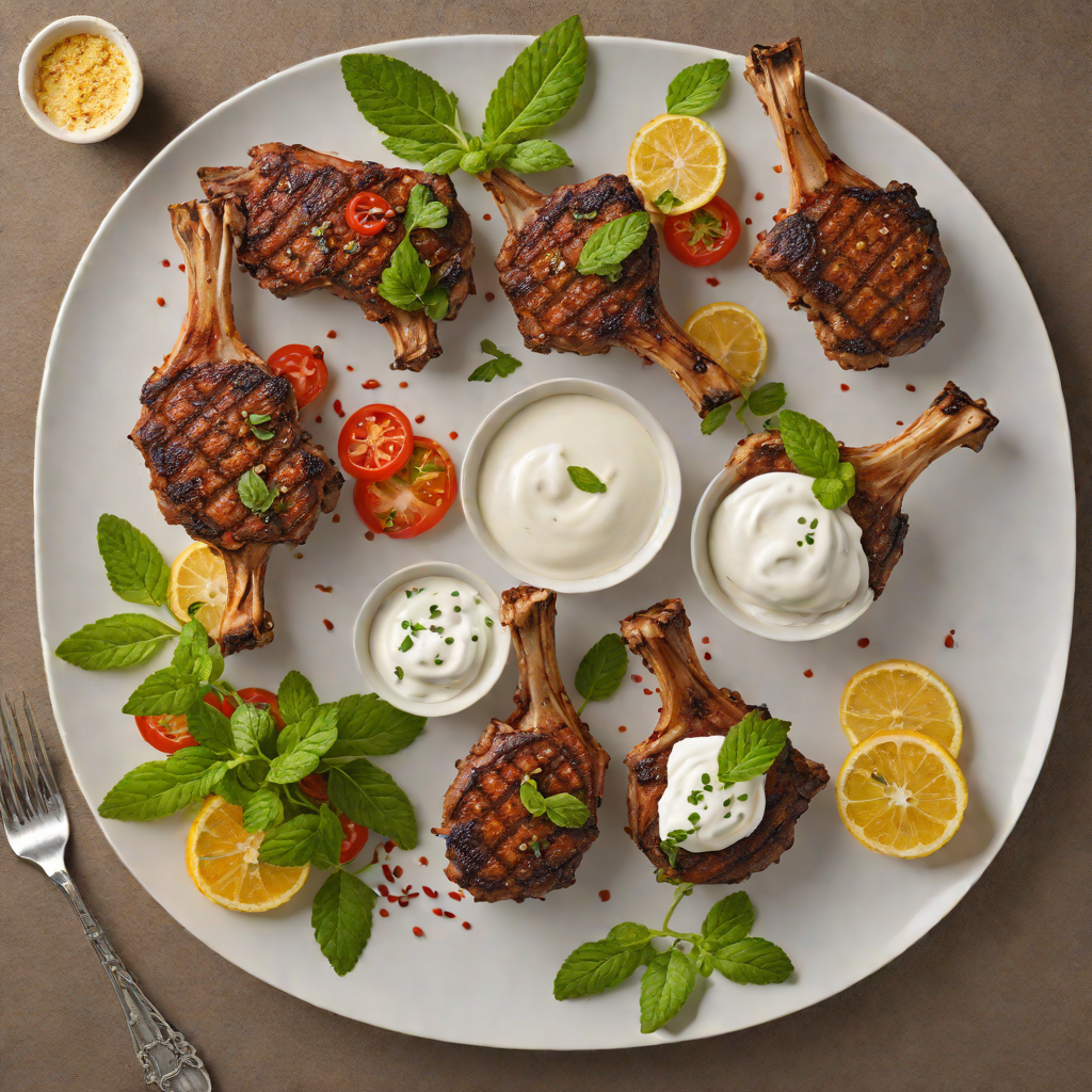 Vibrating Spice-Rubbed Grilled Lamb Chops with Mint Yogurt