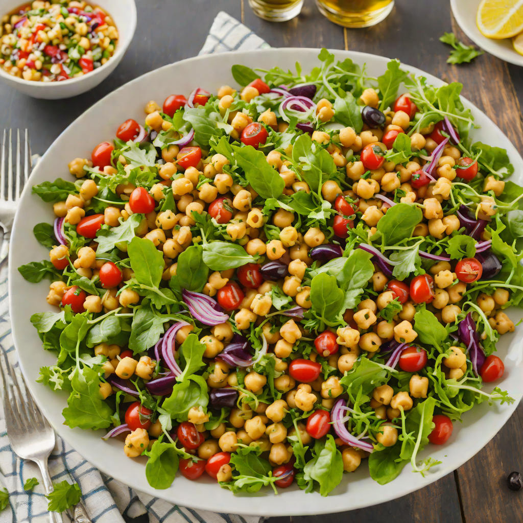 Sautéed Mediterranean Chickpea Salad with Lemon Vinaigrette