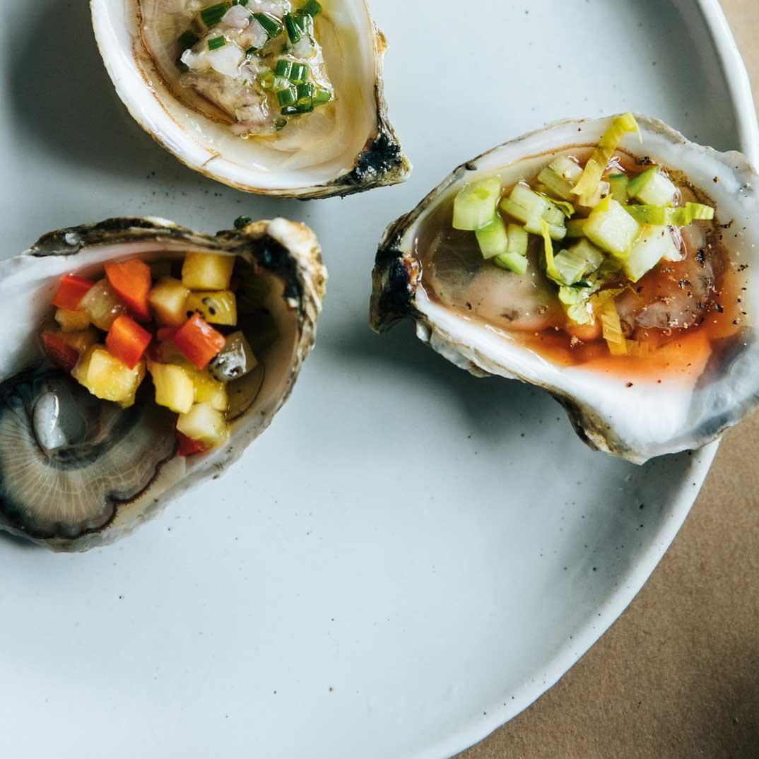 Zinc-Rich Oysters with Lemon-Ginger Slaw