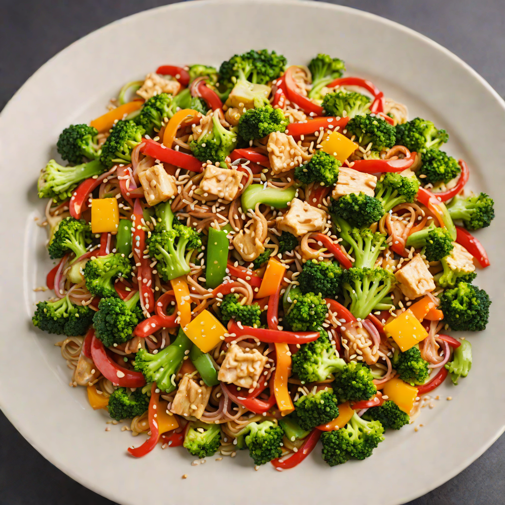 Colorful Snoopy-Inspired Veggie Stir Fry with Sesame