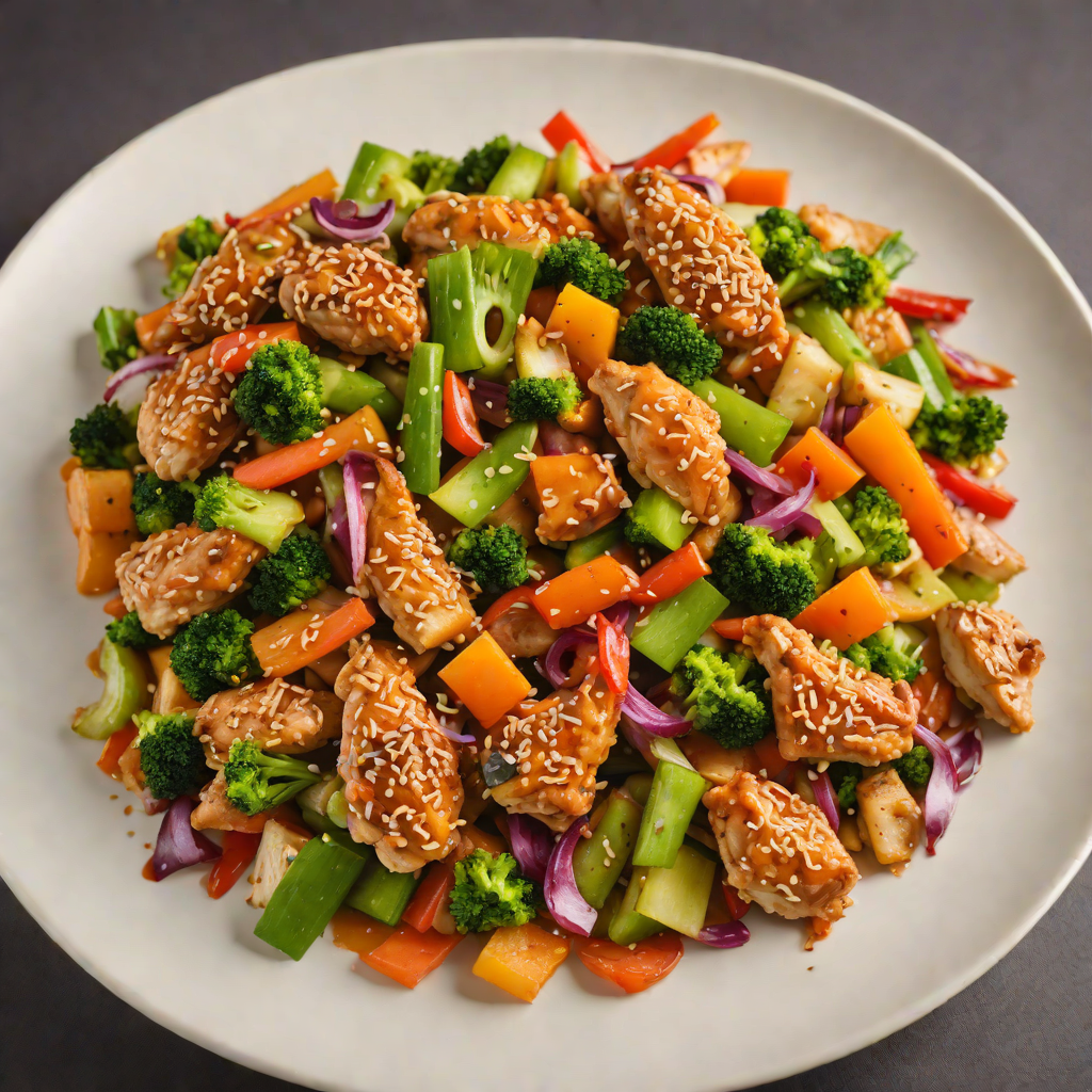 Stir-Fried Chicken with Mixed Vegetables and Garlic Soy Sauce