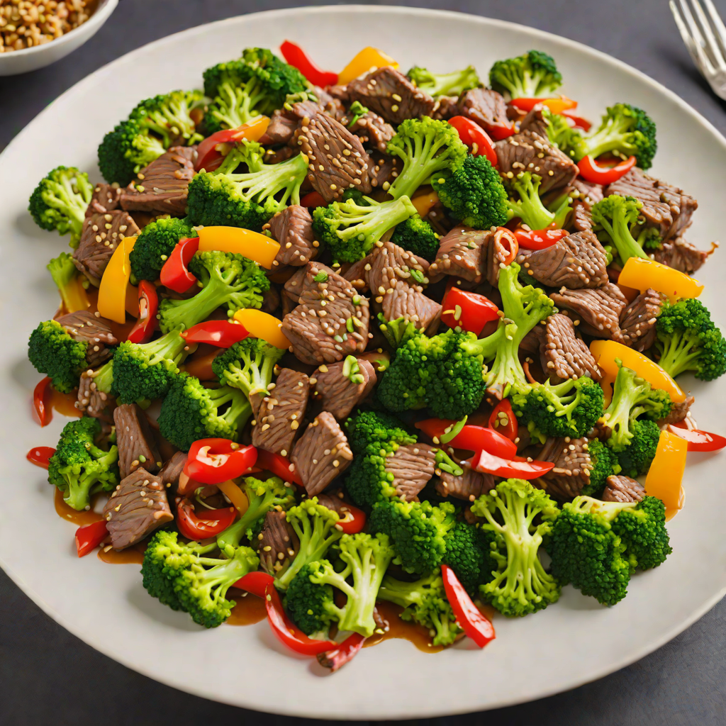 Stir-Fried Garlic Beef with Broccoli and Peppers