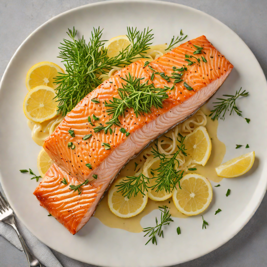 Pan-Seared Salmon with Garlic Butter and Lemon Thyme Sauce