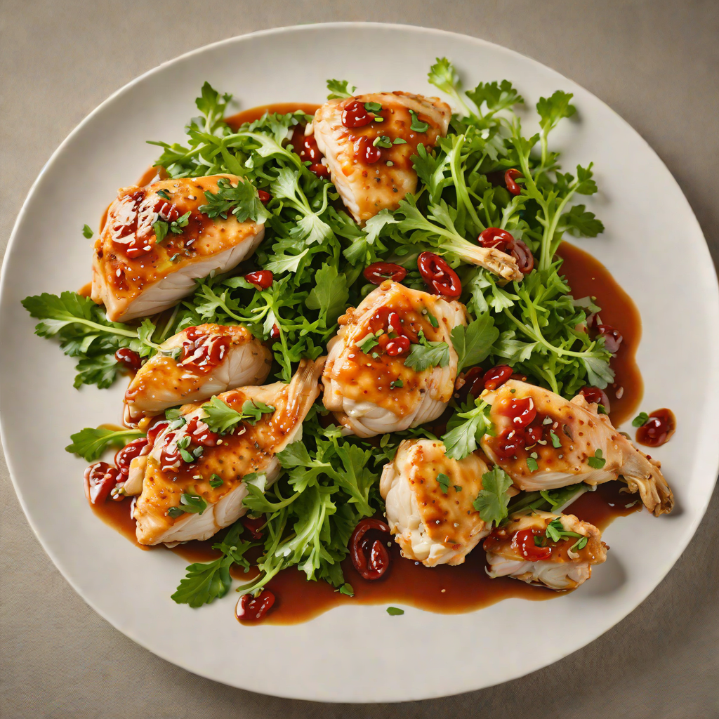 Pan-Seared Chicken with Bitter Greens and Garlic-Chili Sauce