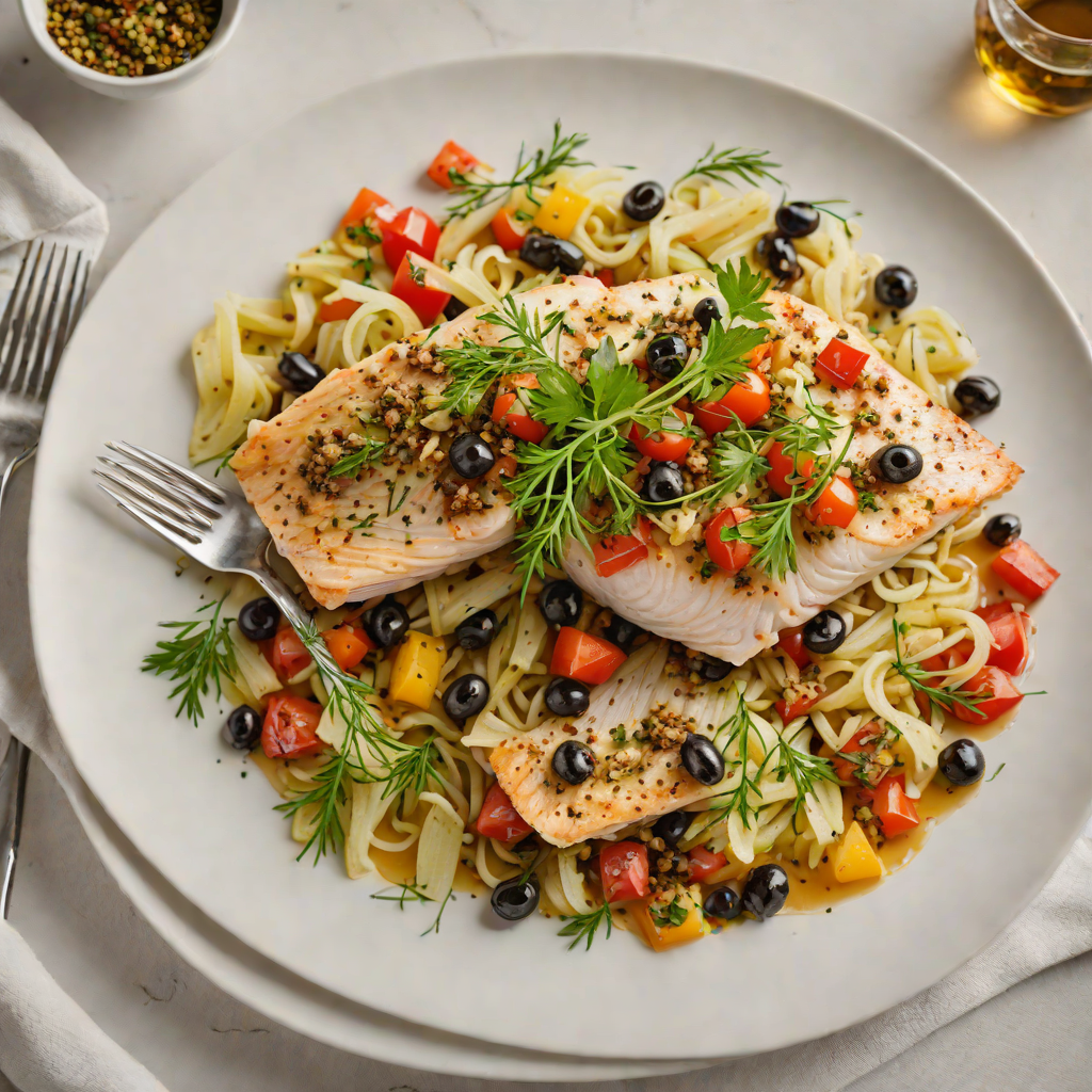 Tomato and Fennel Baked Fish with Olive Tapenade
