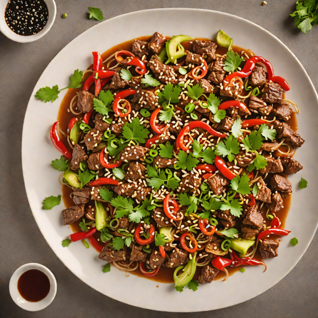 Stir-Fried Spicy Hunan Beef with Chili and Garlic