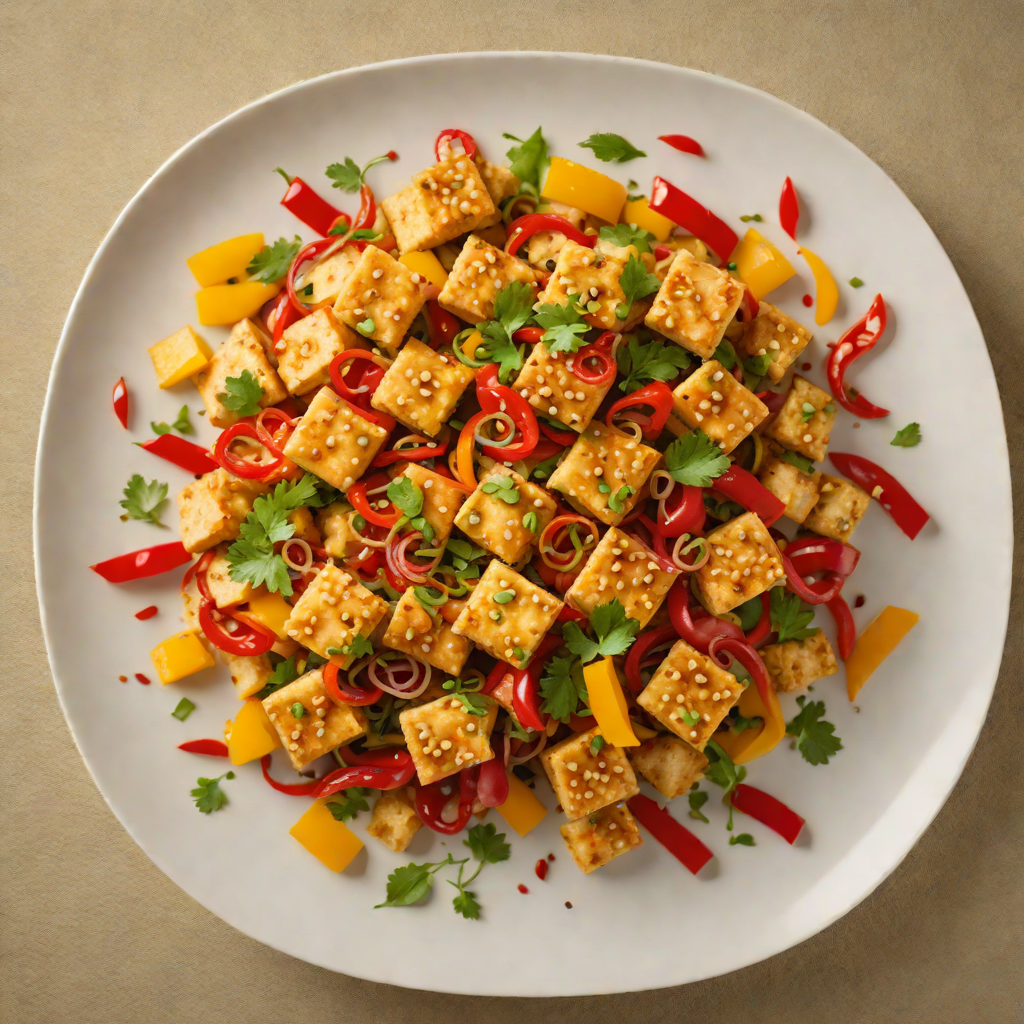 Vibrating Strap-On-Inspired Spiced Stir-Fried Tofu with Bell Peppers