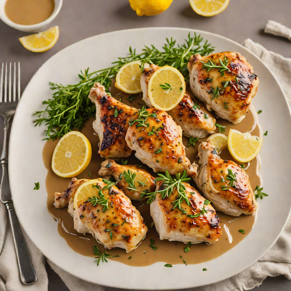 Lemon-Thyme Roasted Chicken Thighs with Pan Sauce