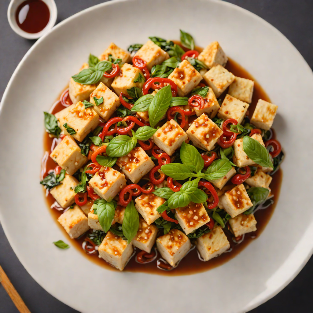 Stir-Fried Tofu with Basil and Chili