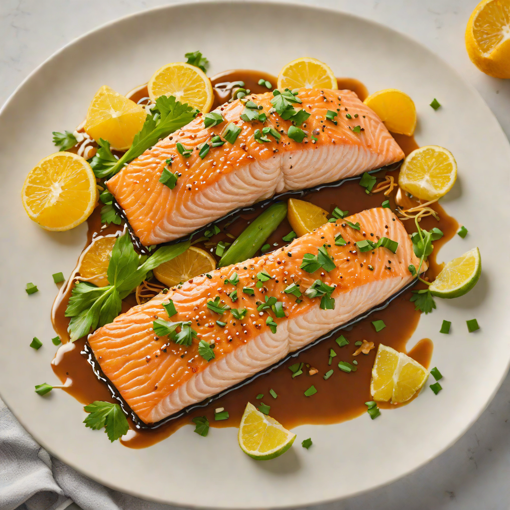 Pan-Roasted Salmon with Citrus Soy Glaze and Scallion