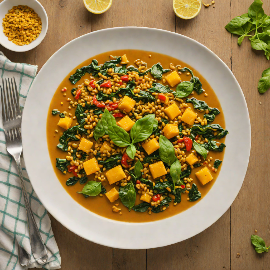 Ginger-Turmeric Lentil Stew with Spinach