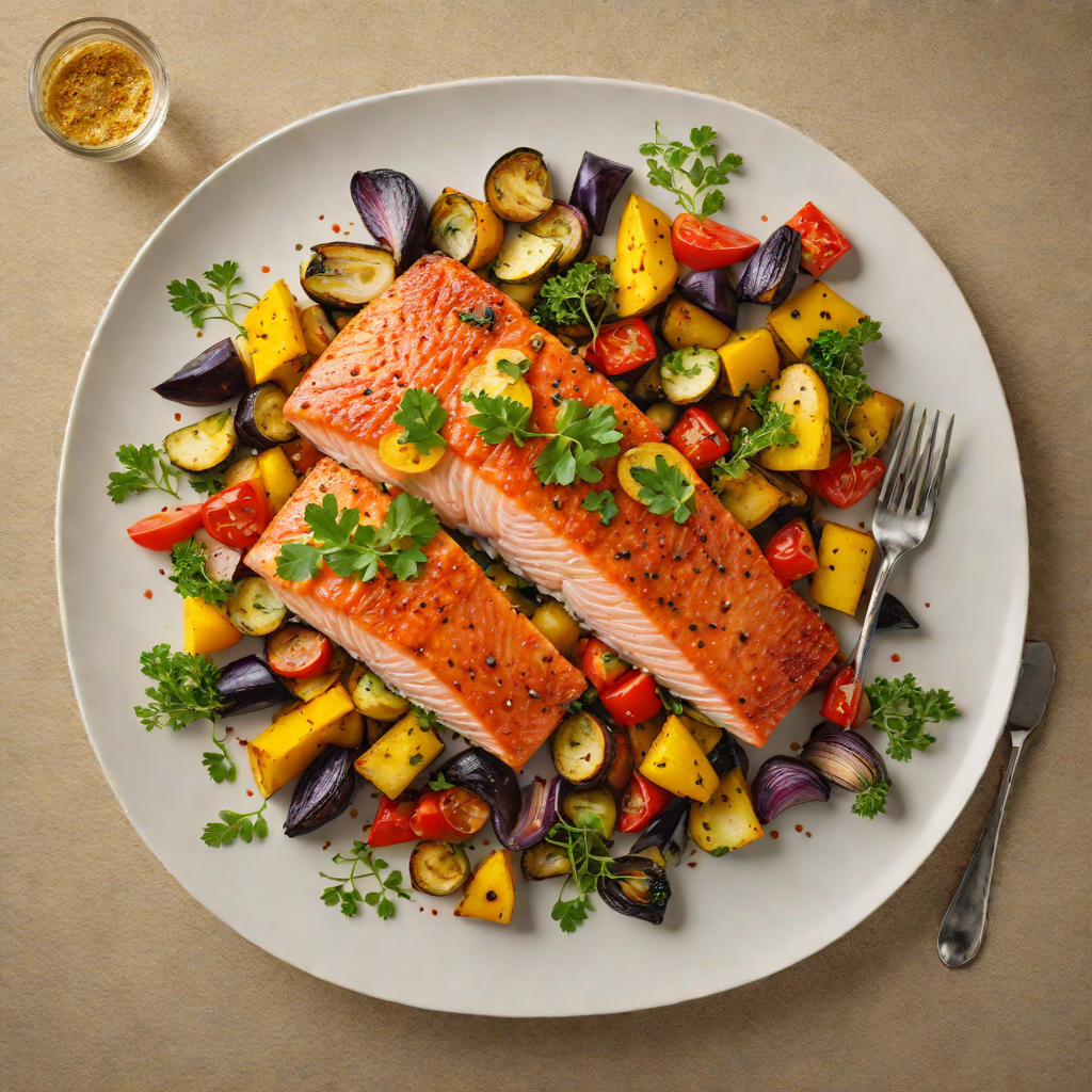 Turmeric-Spiced Salmon with Roasted Vegetables