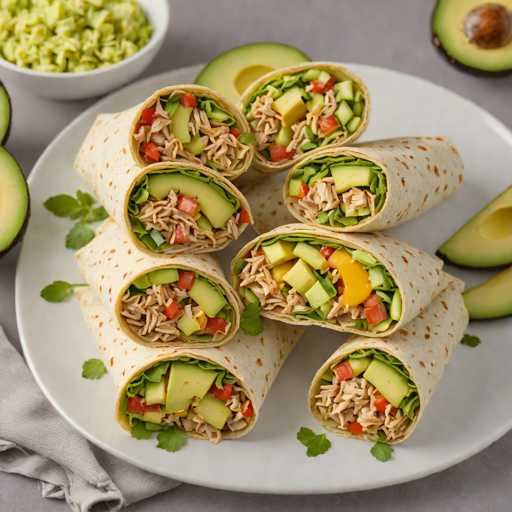Avocado and Turkey Breakfast Wrap with Spicy Yogurt