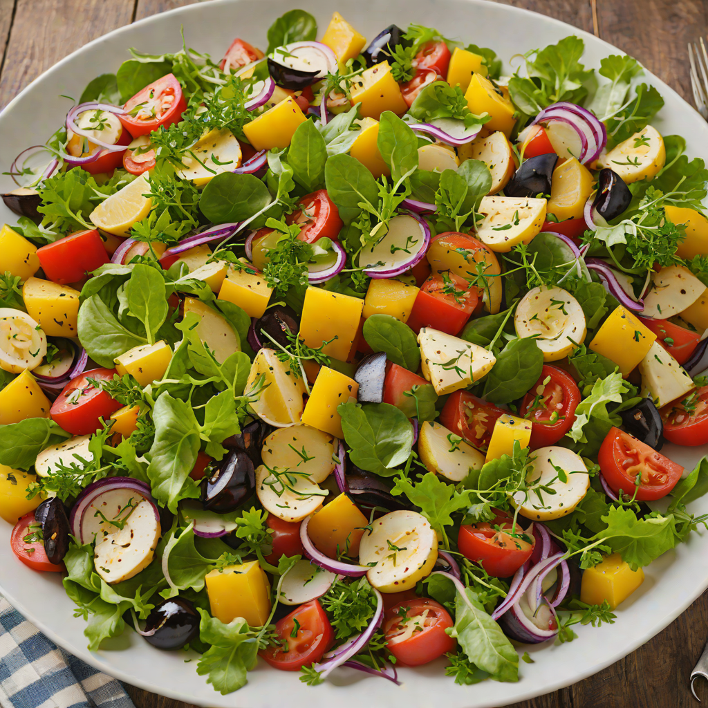 Roasted Four-Vegetable Mediterranean Salad with Lemon Dressing