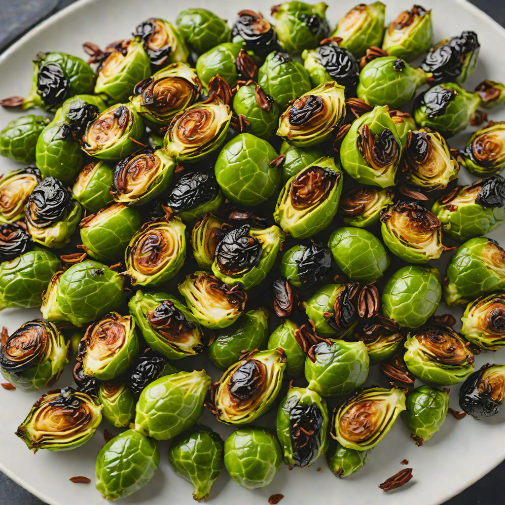 Spiced Bourbon Maple-Glazed Roasted Brussels Sprouts
